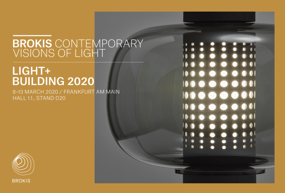 Einladung des Leuchtenherstellers Brokis zur Contemporary Visions of Light Präsentation bei der Light+Building 2020 in Frankfurt